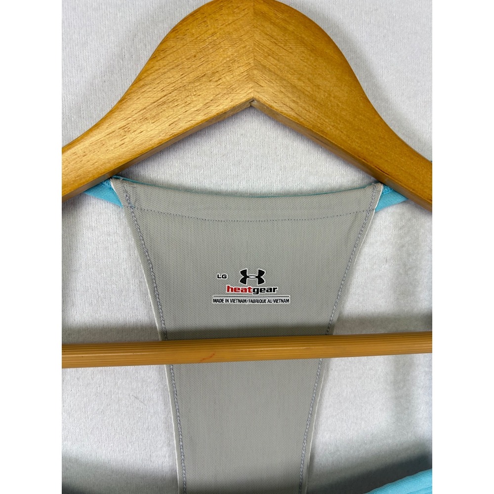 Tenniscore Under‎ Armour Womens Large White Turquoise HeatGear Racerback Dress - Picture 3 of 10